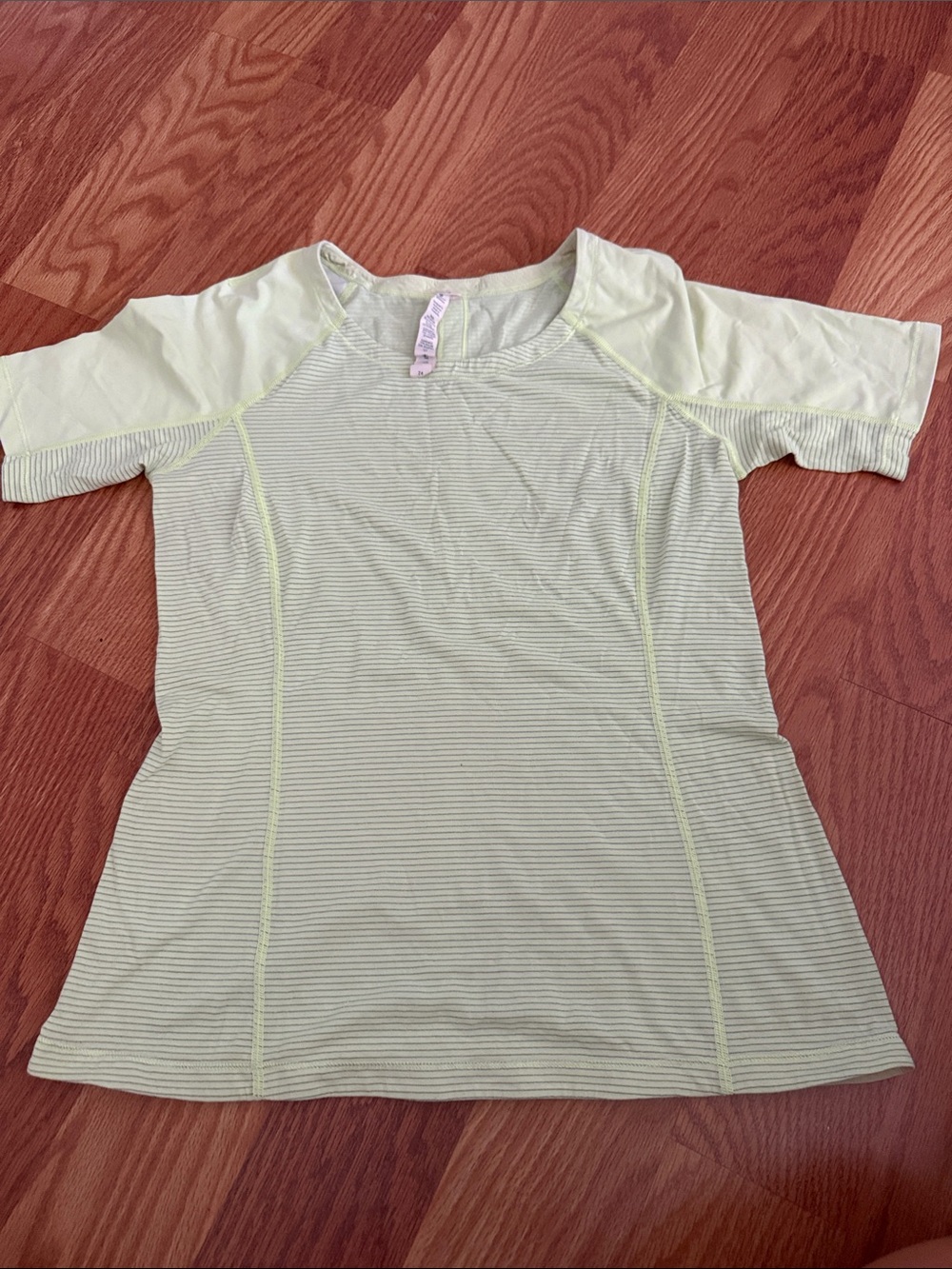 Women’s Lululemon Light Green Striped Active Tee